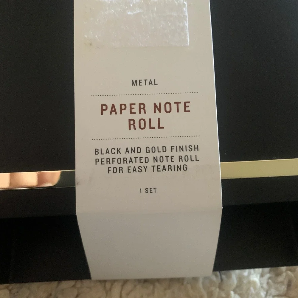 Hearth & Hand With Magnolia‎ Metal Paper Note Roll With Black and Gold Finish
